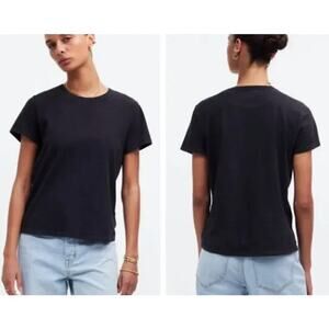 NWT Madewell Premium Standard 01. The Shrunken Tee Black Charcoal Size XXS